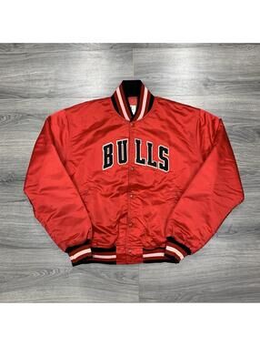 Vintage 90S Starter Chicago Bulls Satin Jacket XL RARE MENS RED Made In USA